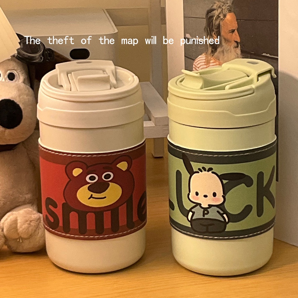 Bình Nước Giữ Nhiệt Bằng Thép Không Gỉ 304 Có Ống Hút Thông Minh, Tặng Sticker, Dây Đeo Miss 9 Official