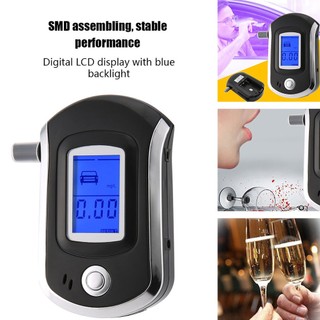 【adorb2】Digital Breath Alcohol Tester LCD Analyzer With 5 Mouthpiece Quick Response