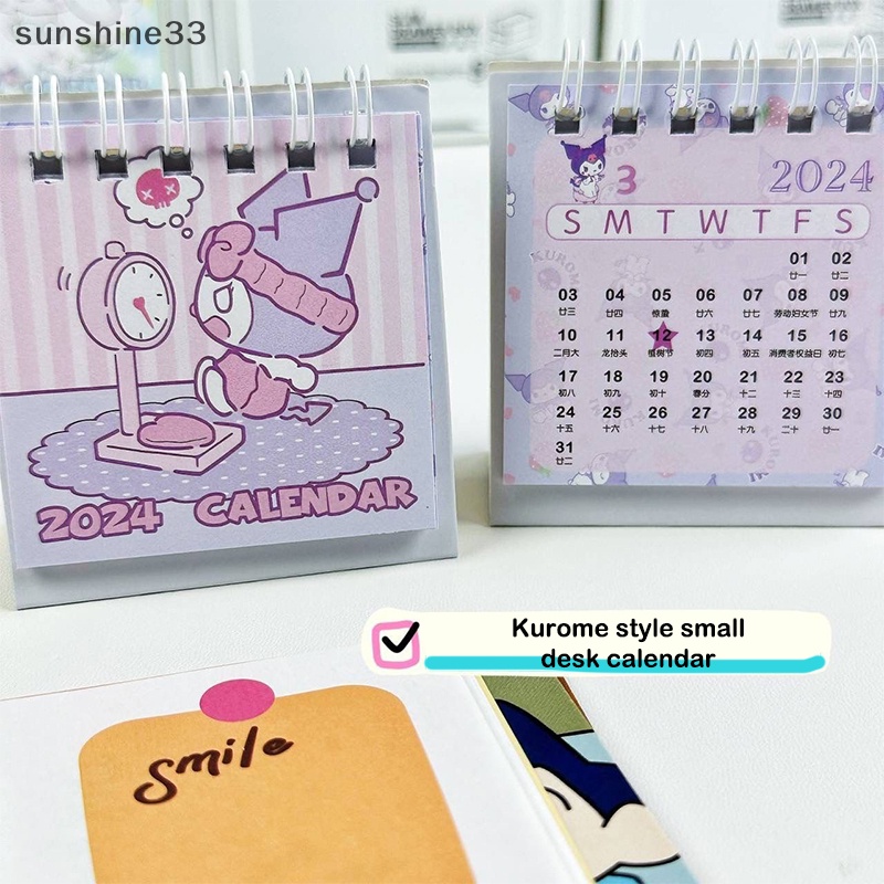 SANRIO Lịch Để Bàn Năm 2424 Họa Tiết Hoạt Hình kuromi hello kitty Đáng Yêu