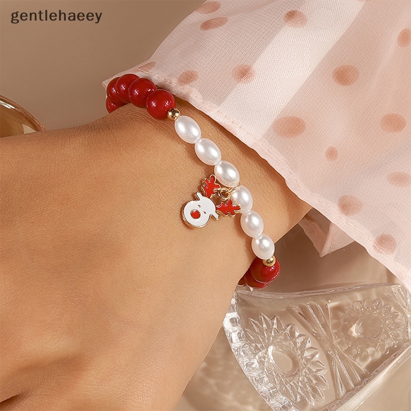 Gent Vòng Tay Chuỗi Hạt handmade Thời Trang Giáng Sinh Chuông Hươu Ông Già Noel Quà Tặng Kỳ Nghỉ Cho Nữ