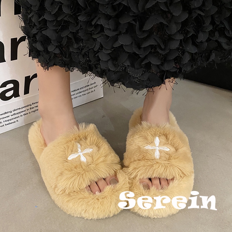 Serein  dép lông dép bông Đế Dày dép quai hậu đế cao 2023 hot trend Lịch sự Tự tin Cá tính Đa dụng FMR23B0MS8 46Z231116
