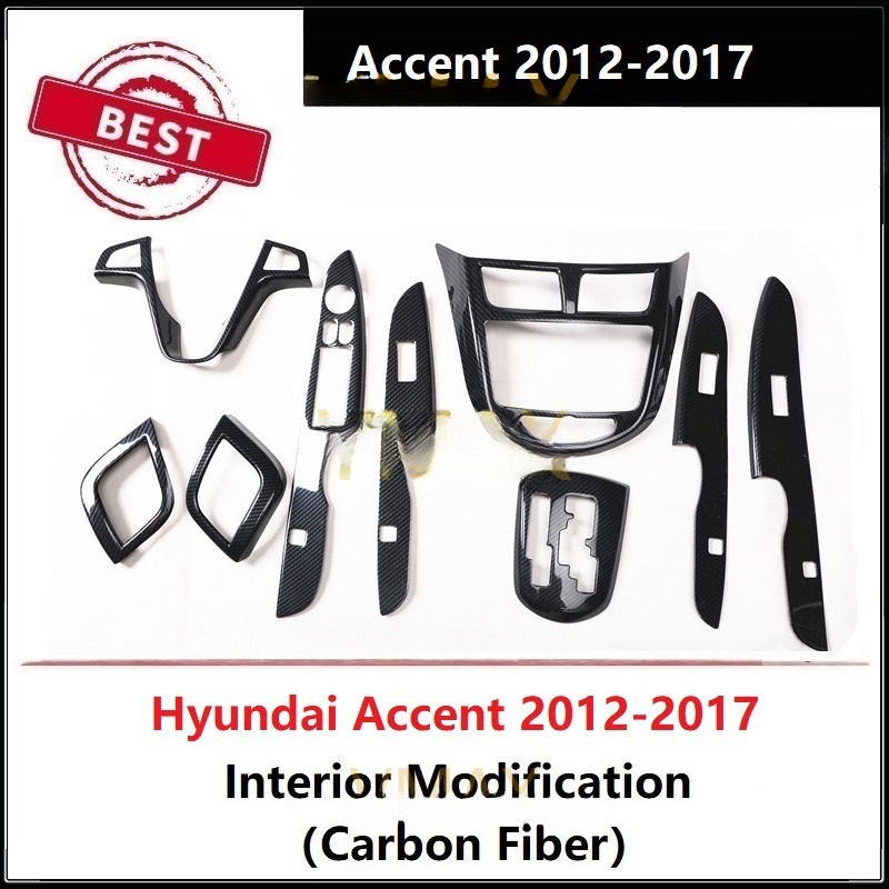 Lt Ốp Bọc Sợi carbon Cho hyundai accent 2012-2017 2013 2014 2015 2016