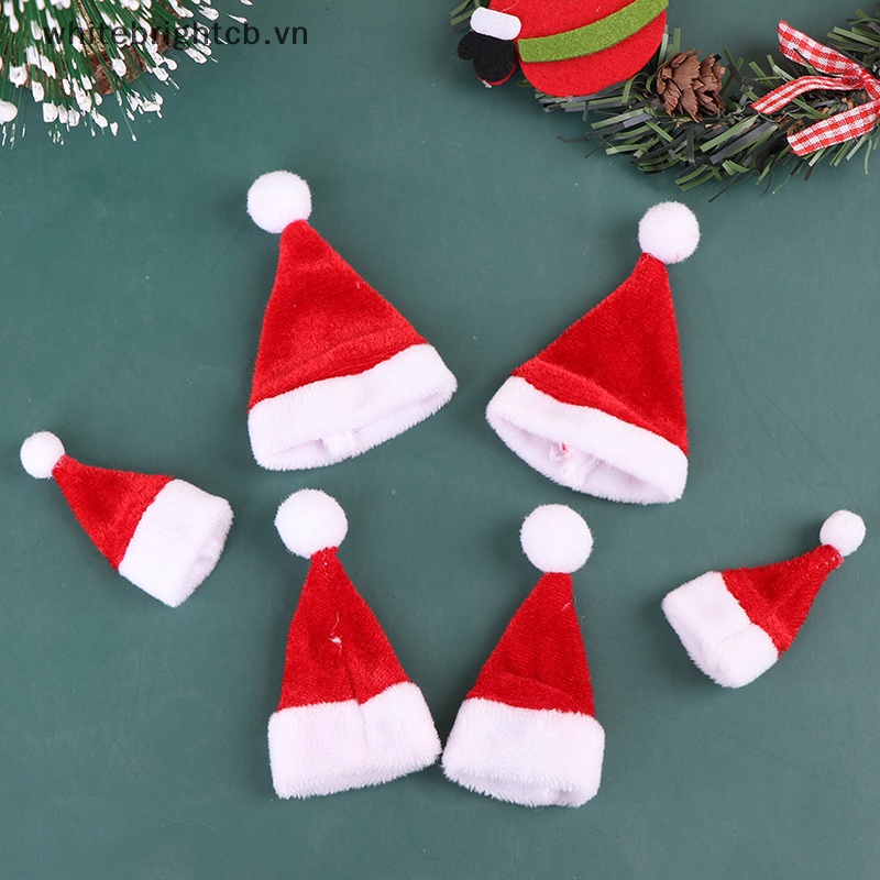 Set 2 Búp Bê Hình Ông Già Noel Đội Nón Đỏ Trang Trí Giáng Sinh