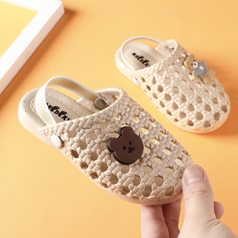 Ayuer Giày crocs Vải Dệt Co Giãn Thời Trang Mùa Hè Cho Bé