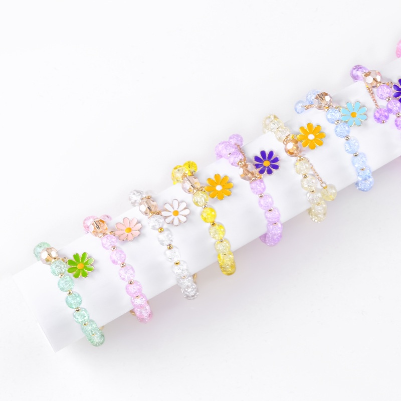 Bộ Vòng Đeo Tay Bằng acrylic Hình Hoa Cúc Xinh Xắn Cho Bé Gái