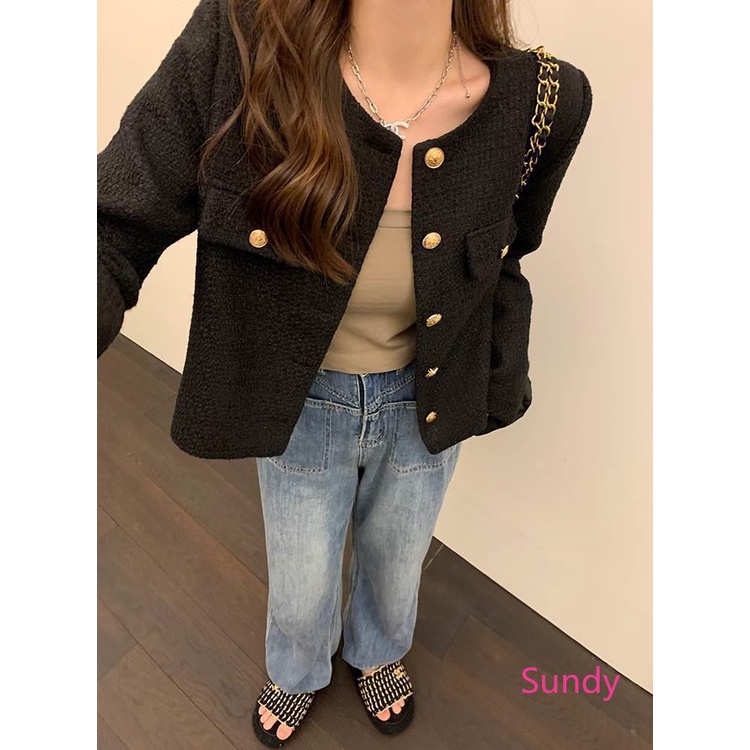 Áo Khoác cardigan Dáng Rộng Thời Trang Mùa Thu Phong Cách Pháp Thanh Lịch Cho Nữ