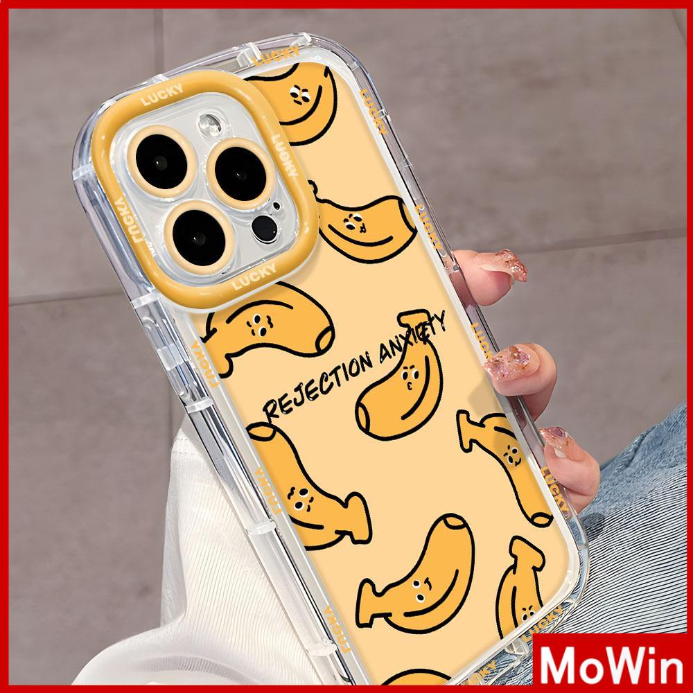 Mowin - Ốp lưng Ốp điện thoại Ốp iphone 15 pro max Ốp iPhone Sáng Bóng Trong Suốt Túi Khí Chống Sốc Mềm TPU Hình Quả Chuối Đơn Giản Dễ Thương Tương Thích Với iPhone 14 Pro Max 13 12 11 XR XS MAX 7Plus 8Plus