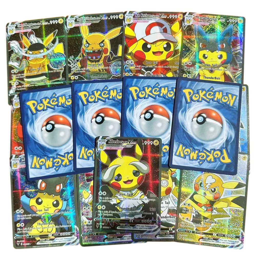 Mmluck Thẻ Bài pikachu Ba Chiều Sáng Bóng Hình Nhân Vật anime pikachu Ba Chiều diy Sáng Tạo Làm Quà Tặng