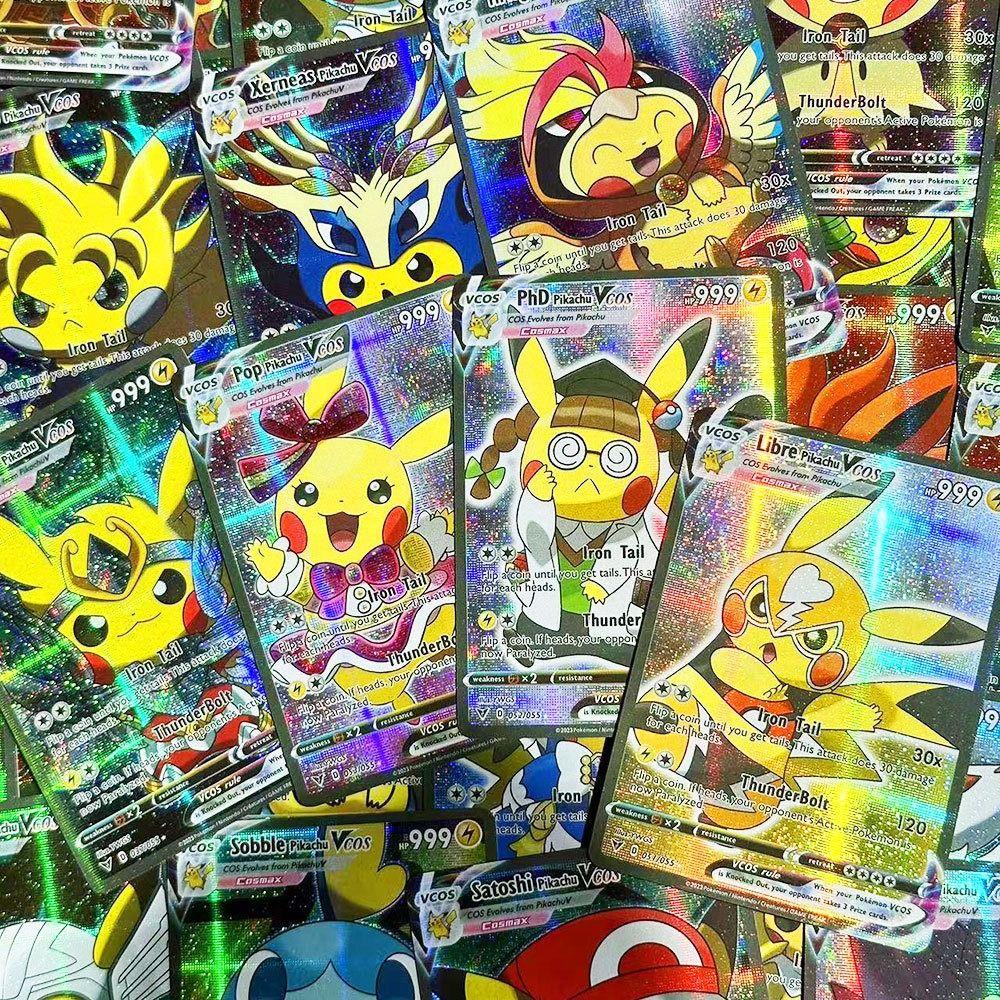 Mmluck Thẻ Bài pikachu Ba Chiều Sáng Bóng Hình Nhân Vật anime pikachu Ba Chiều diy Sáng Tạo Làm Quà Tặng