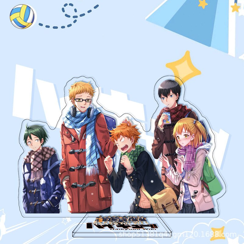 Mô hình Standee Anime Haikyuu!! Volleyball Boys Hinata Shoyo Kageyama Tobio in hình nhân vật 2 mặt rõ nét decor để bàn