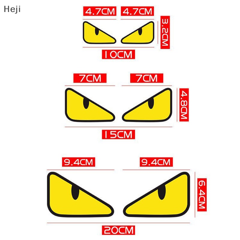 Heji Miếng Dán Trang Trí Đèn Pha Xe Hơi Hình Đôi Mắt Quỷ Phản Quang Độc Đáo vn