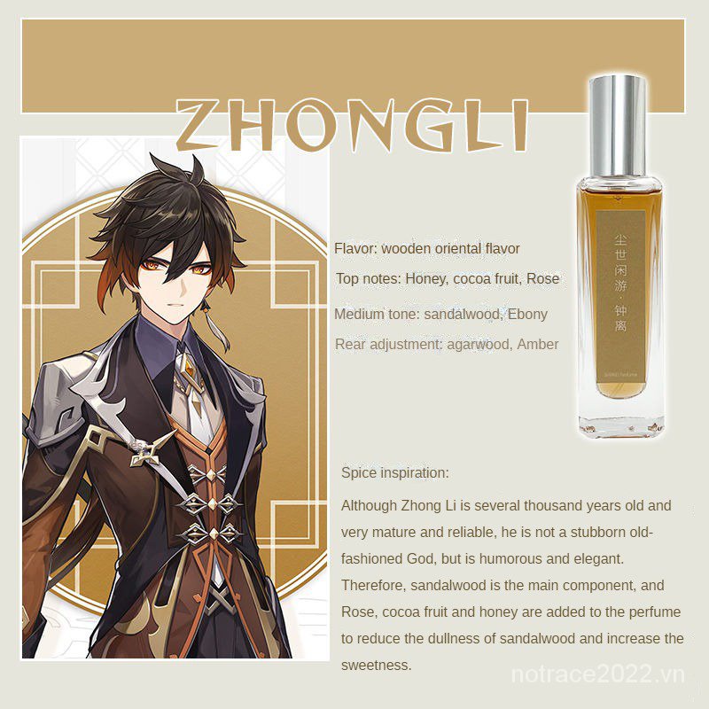 ★Genshin Impact★Zhongli& Xiao& Venti & Wanderer & kazuha & Tartaglia& Albedo Nước hoa có nguồn gốc ấn tượng