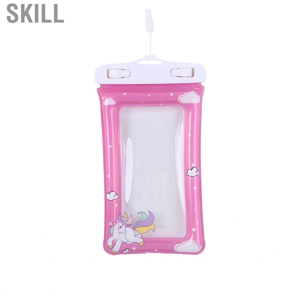 Skill Floating Waterproof Phone Pouch Case Transparent Support Touch Screen for Water Sports Swimming