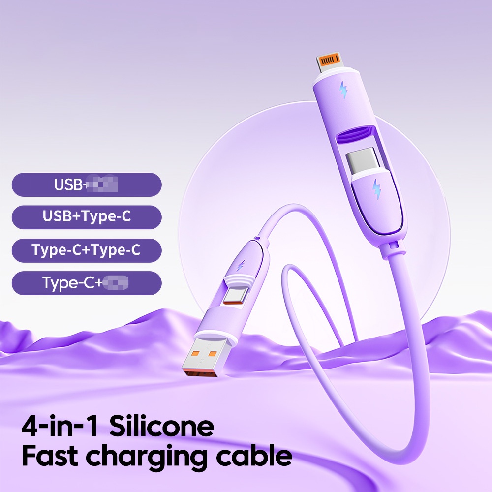 Dây Cáp Sạc Nhanh 4 Trong 1 100w Cho Iphone 15 xiaomi huawei