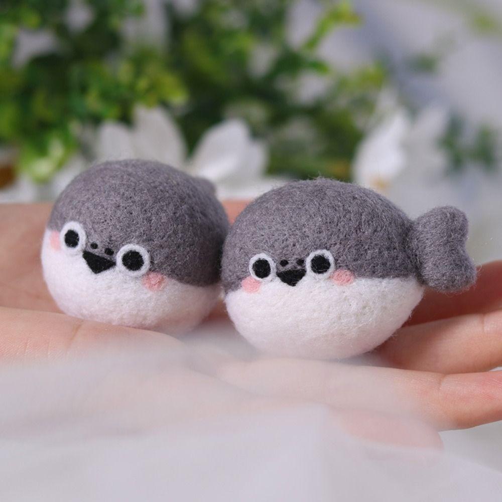 WUWOWU Đồ Chơi Cá Xám Nhồi Bông chubby capybara Bằng Len Thủ Công Dễ Thương Trang Trí Bàn Làm Việc