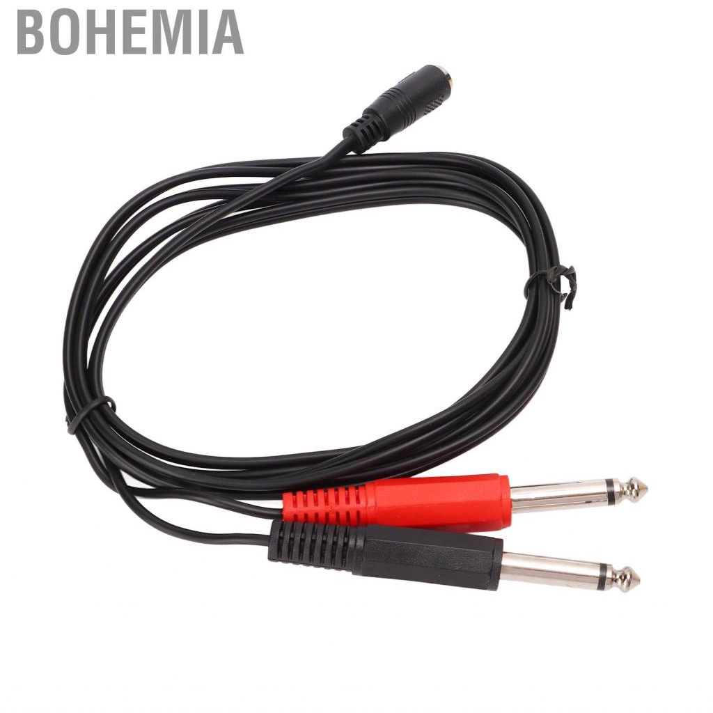 Bohemia .5m Stereo Adapter Cable Splitter 3.5mm Female To 6.35mm Male Mono Set