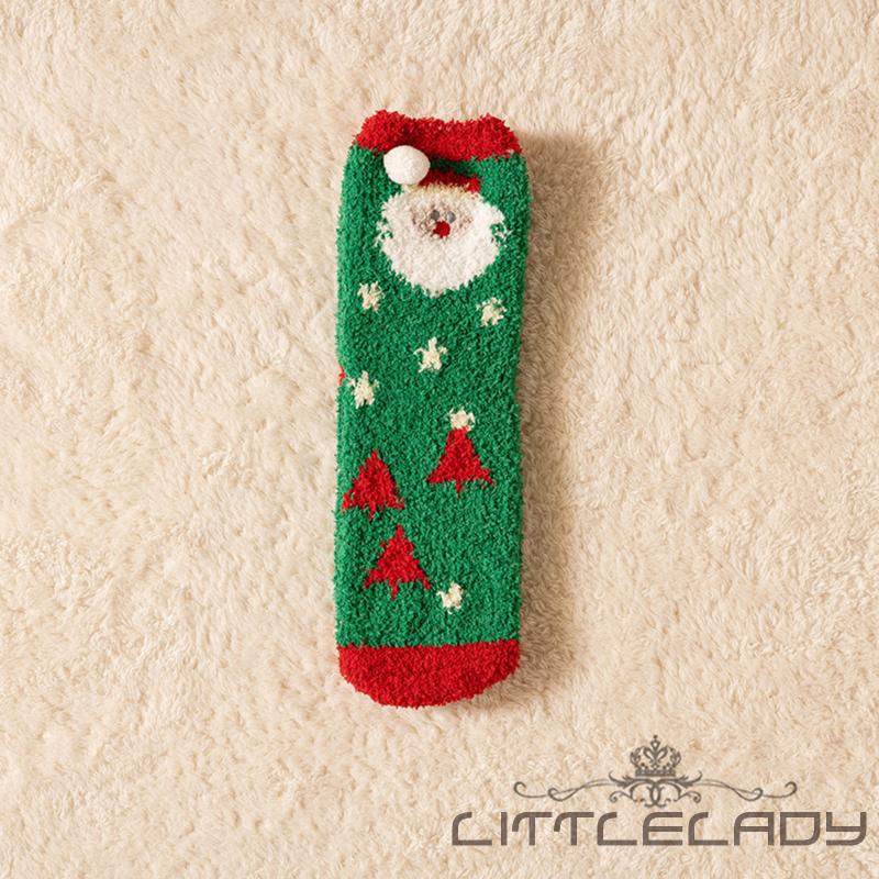 Vớ Lông Cừu San Hô Mùa Đông Dễ Thương Làm Quà Tặng Giáng Sinh Cho Bạn Gái Và Bé Gái