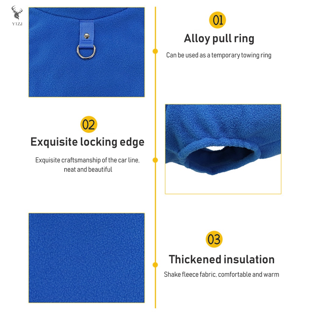 Polar-fleece Áo Liền Quần Giữ Ấm Thoáng Khí Có Khóa Cài Dành Cho Thú Cưng