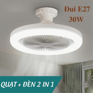  Quạt treo trần kiêm đèn led đui e27 siêu sáng và mát công suất 30w 