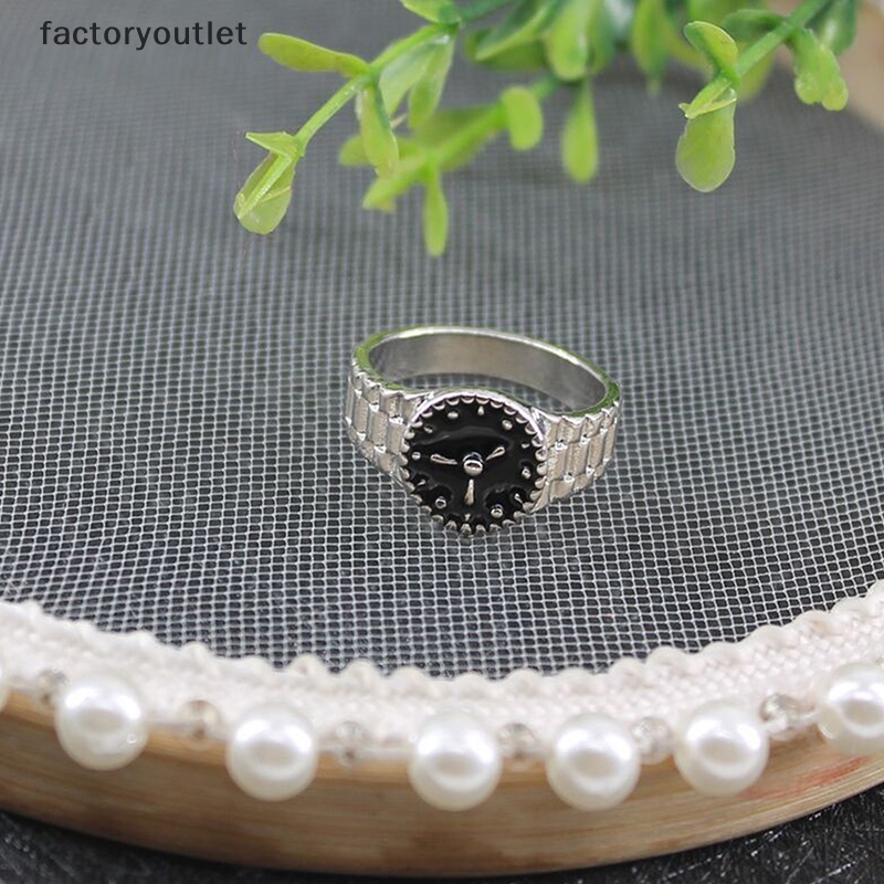 Thời Trang Nhẫn Hình Đồng Hồ Thiết Kế Đơn Giản Cá Tính Mới