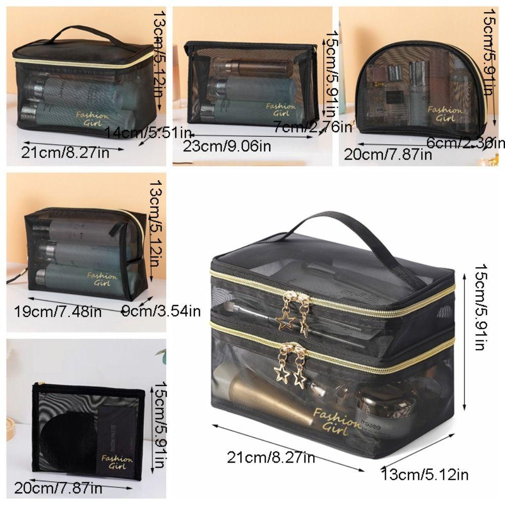 Túi Lưới Hai Lớp Đựng Mỹ Phẩm / Đồ Trang Điểm Mang Đi Du Lịch Tiện Lợi