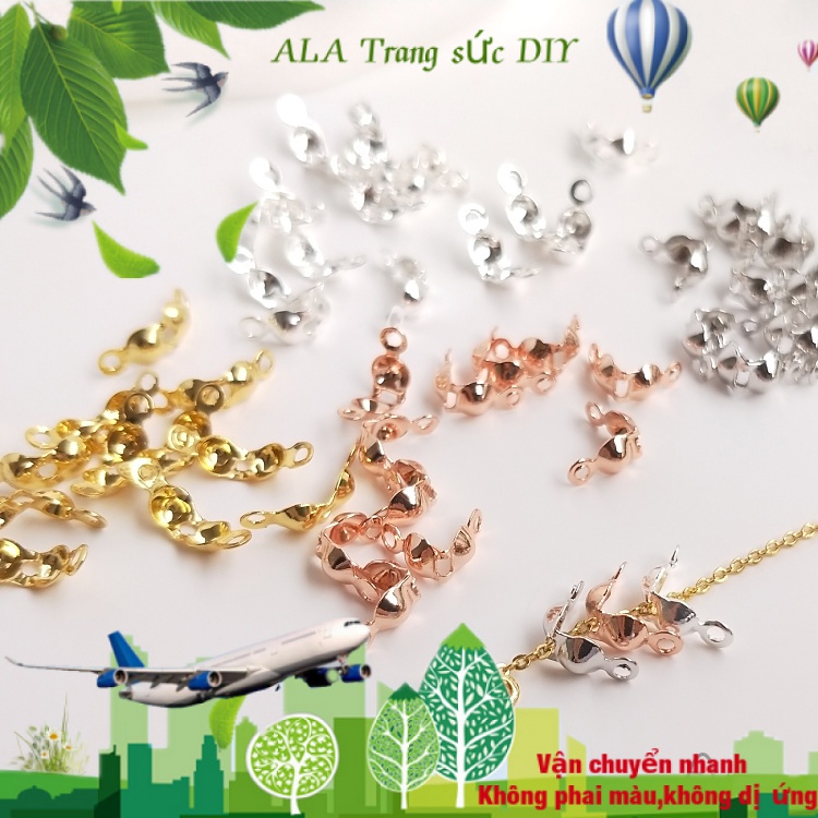 💖Trang sức DIY phụ kiện💖18K mạ vàng giữ màu bạc vỏ lớn lỗ bọc dây khóa chuỗi clip đóng cửa khóa DIY phụ kiện trang trí thủ công
