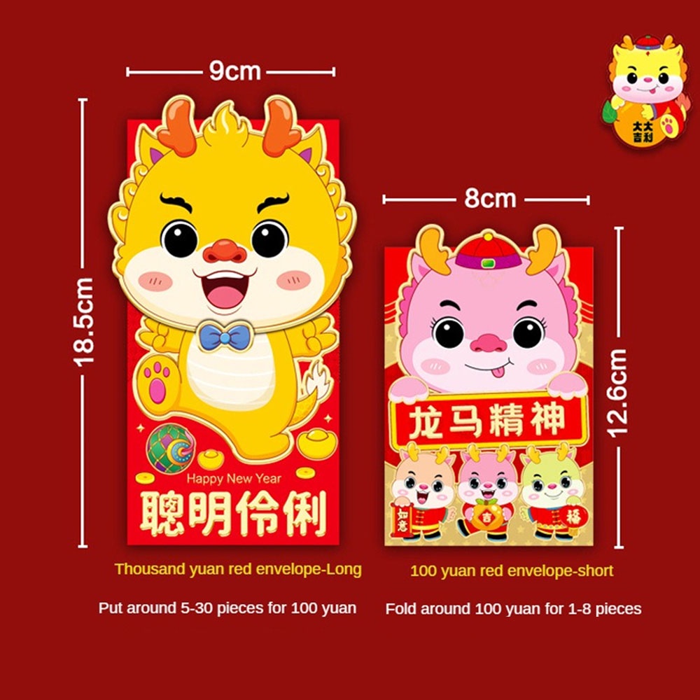 Bao Lì Xì Đỏ 6 Ngăn Phong Cách Trung Hoa Sang Trọng