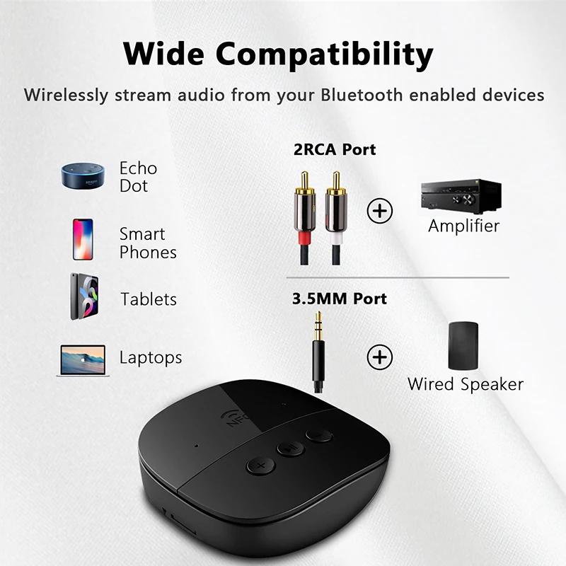 Bộ Khuếch Đại Âm Thanh Không Dây nfc usb aux 3.5mm bluetooth 5.2 Hỗ Trợ Thẻ tf / tf Có mic Cho Xe Hơi