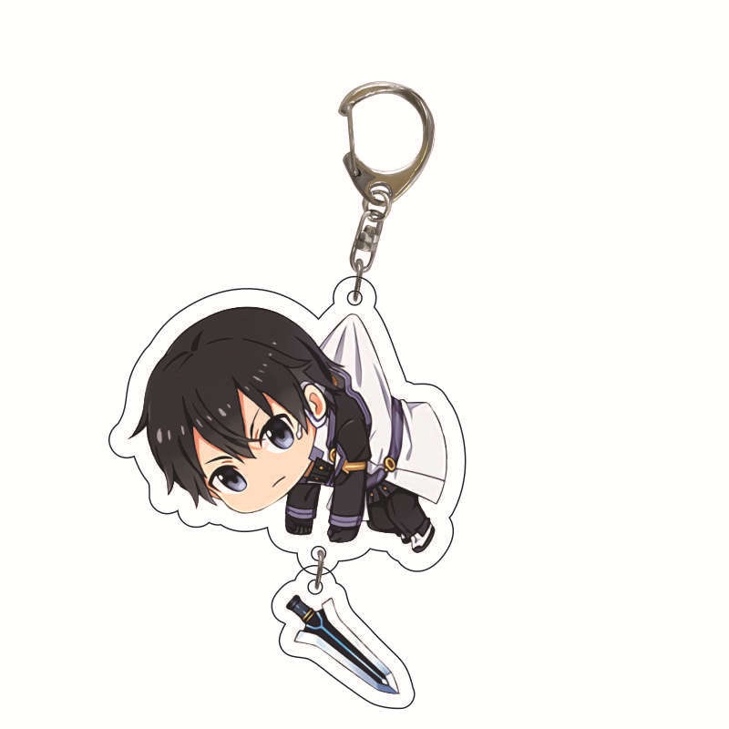 Sword Art Online móc khóa Asuna Shino Kirito anime sáng tạo acrylic túi mặt dây chuyền ngoại vi mặt dây chuyền