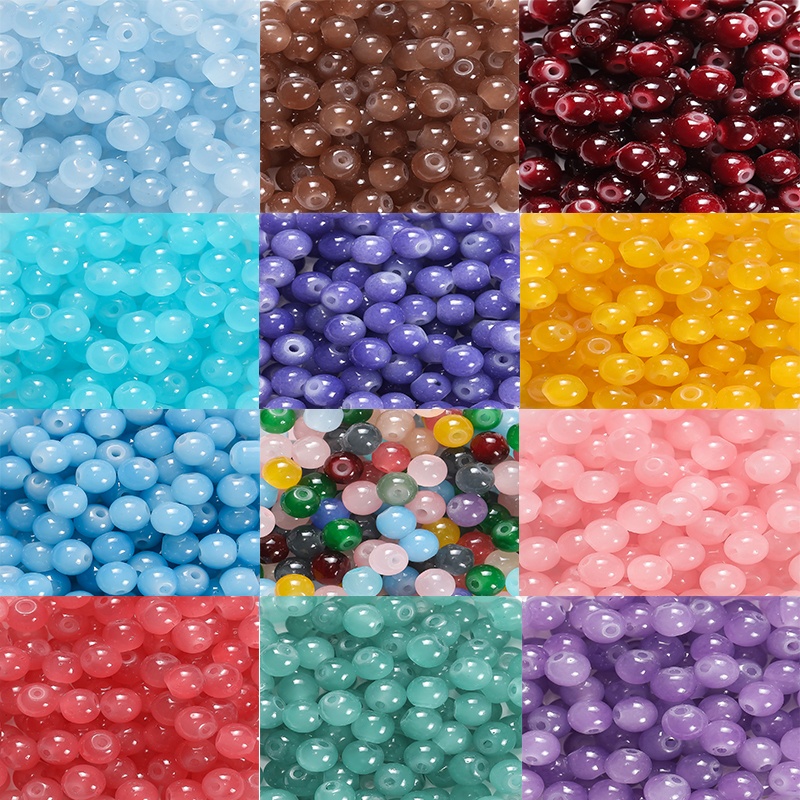 St. kunkka Set 30 Hạt Ngọc Bích Giả 6mm Chất Lượng Cao Thời Trang Làm Trang Sức Thủ Công diy