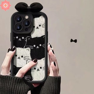 Ốp Điện Thoại Mềm Hình Mèo Đeo Nơ 3d Cho iphone 11 15 14 12 13 pro max 7plus xr xs max 6 8 15 7 6s plus x se 2020