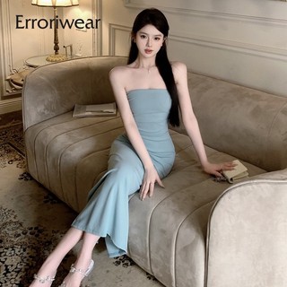 Đầm Maxi nữ Erroriwear Váy Maxi co giãn hơi và váy hở vai mỏng
