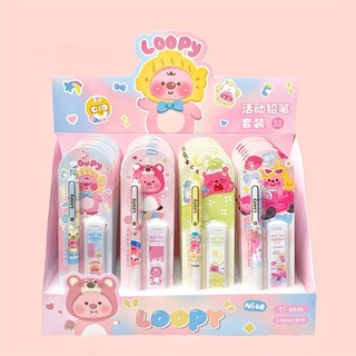 Hoạt Hình Hộp Bút Chì Bấm 0.5mm In Hình Đáng Yêu Cho Bé