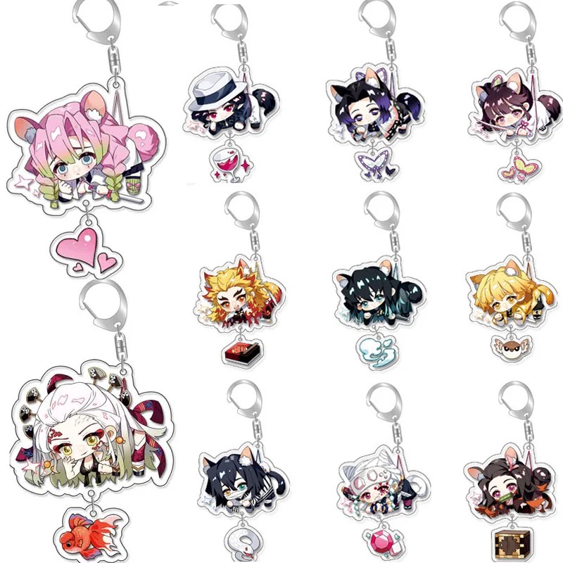 Quạt Móc Chìa Khóa Bằng acrylic Hình Nhân Vật anime demon slayer kimetsu no yaiba daki kanroji Mitsururi
