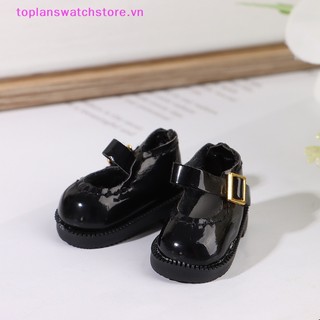 Giày Búp Bê Da Màu Đen Dễ Thương Cho Bé