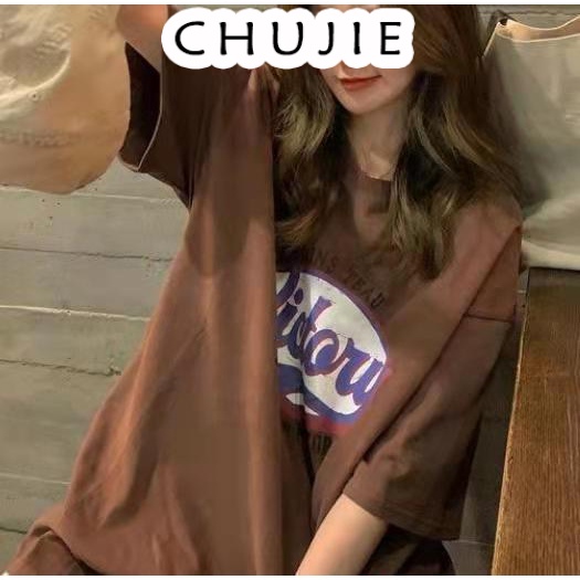 CHUJIE áo thun nữ croptop phông Kiểu Hàn thoải mái bông Mẫu mới năm TXS112