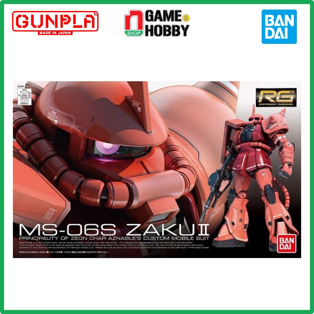 ( Mưa giảm giá ) MS-06S ZAKU II CHAR AZNABLE CUSTOM MOBILE SUIT - RG - 1/144 - MÔ HÌNH GUNDAM CHÍNH HÃNG