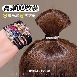 Dây buộc tóc cao su co giãn đính kim cương lấp lánh