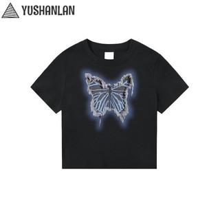 YUSHANLAN áo phông áo thun nữ croptop baby tee Hàn Phong hàn quốc Thể thao Fashion WMY24103UD 1Z240105