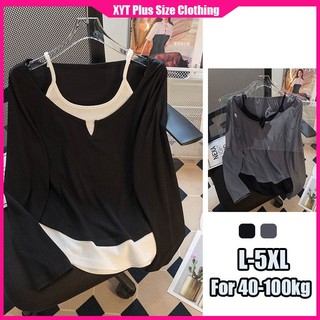 Áo thun tay dài hở vai plus size l-5xl thời trang dành cho nữ 45-150kg