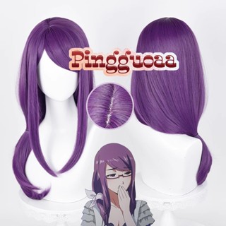  Anime Tokyo Ghoul Touka Rize Kamishiro Cosplay Wig 70cm Long Light Purple Wigs Heat Resistant Synthetic Hair 