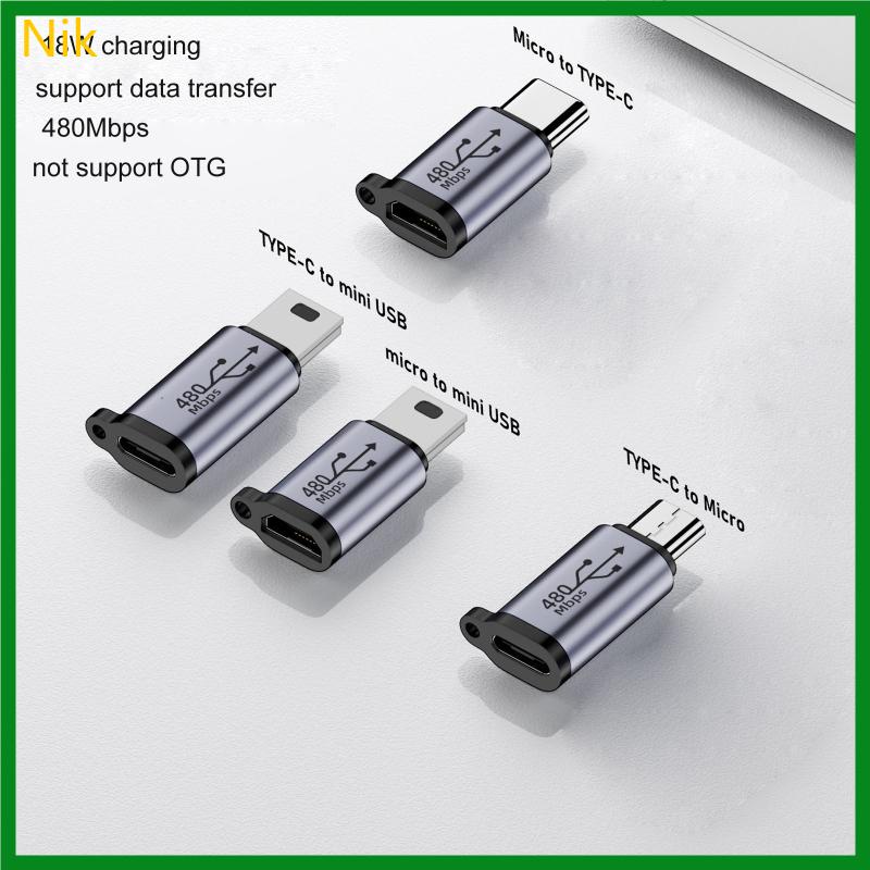 Đầu Chuyển Đổi Niki USB-C Sang Micro USB Mini Type C 480Mbps