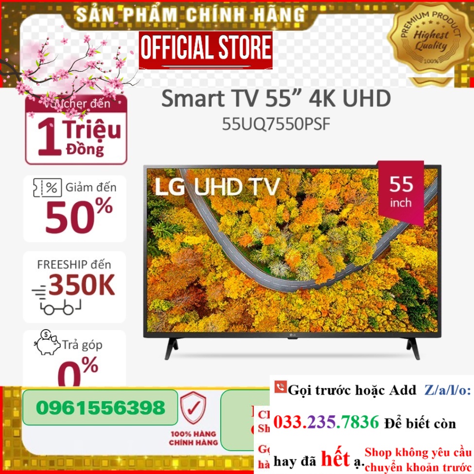 SALE> [ Smart UHD Tivi LG 55 inch 55UQ7550PSF - Miễn phí lắp đặt ] <