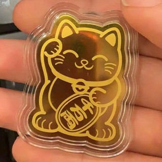 Mèo thần tài mạ vàng 24k cầu may mắn tiền tài