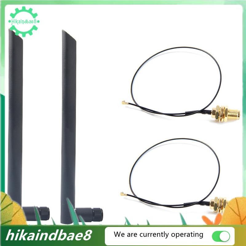 [hIkAi] Ăng-ten WiFi không dây 6Dbi băng tần kép RP-SMA + MHF4 Cáp đuôi lợn cho mô-đun WIFI / WLAN t