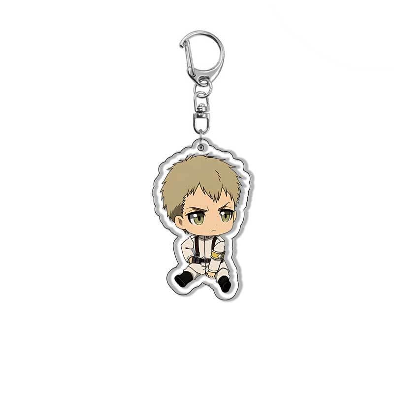 Móc khóa Anime Attack on Titan Levi Ackerman Eren Jaeger Phụ kiện chibi trang trí túi xách balo