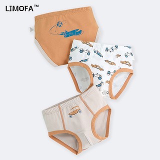 LJMOFA KIDS 3 Quần Lót cotton Thoáng Khí In Họa Tiết Hoạt Hình Cho Bé Trai 1-9 Tuổi