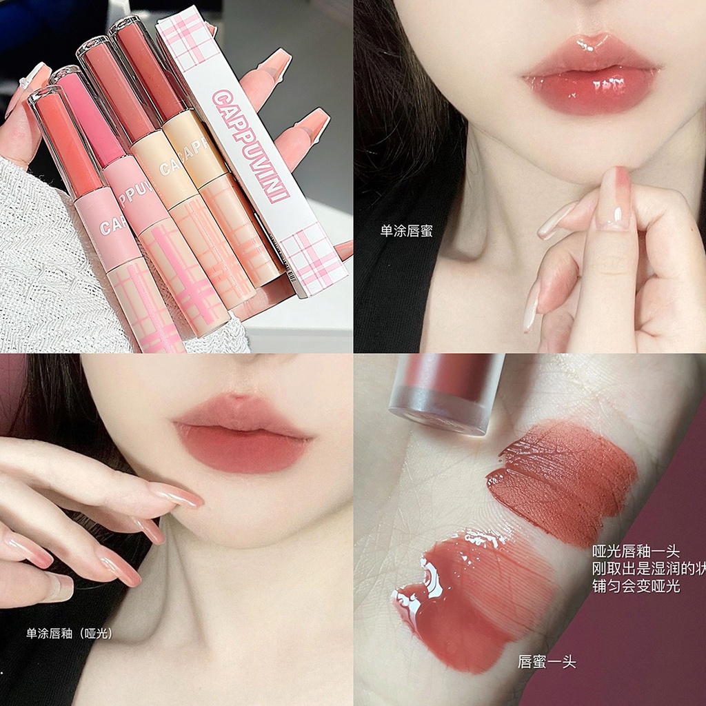 Son Môi Hai Đầu cappvini Dưỡng Ẩm Chống Thấm Nước Lâu Trôi