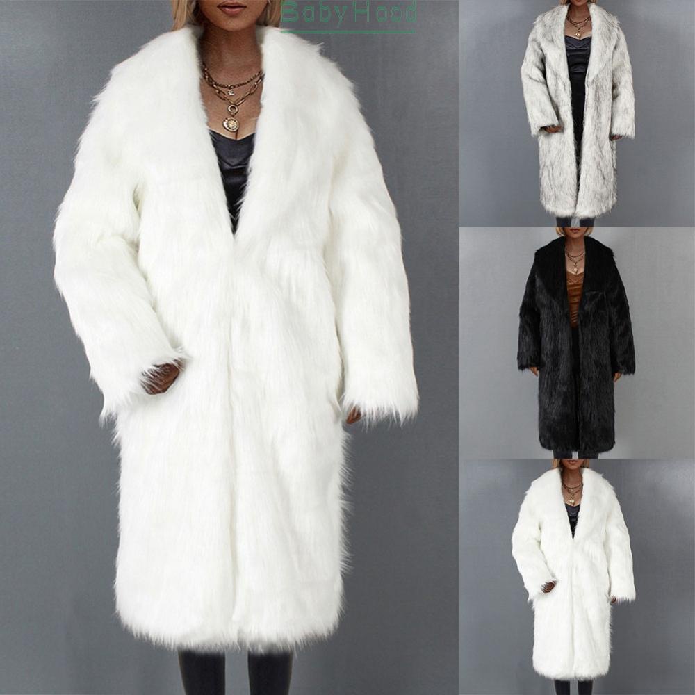 Winter New Women Long Suit Collar Overcoat Loose Fashion Elegant Faux Fur Coat#BBHOOD