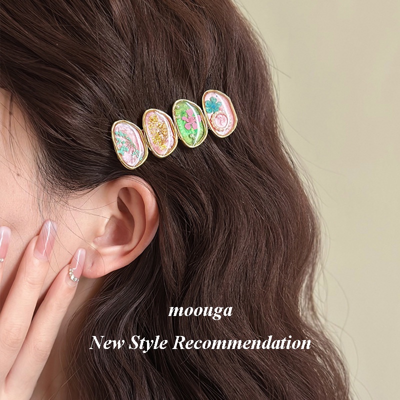 Mooouga / mori Kẹp Tóc Mái Đầu Phẳng Cao Cấp Phong Cách Mới